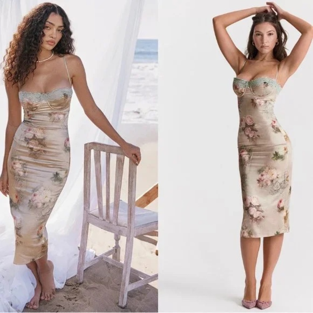 HOUSE OF CB VENUS 
VINTAGE FLORAL MIDI DRESS (bigger cup)
